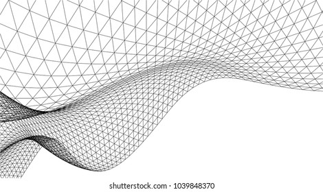 Architectural drawing. Geometric background 3d