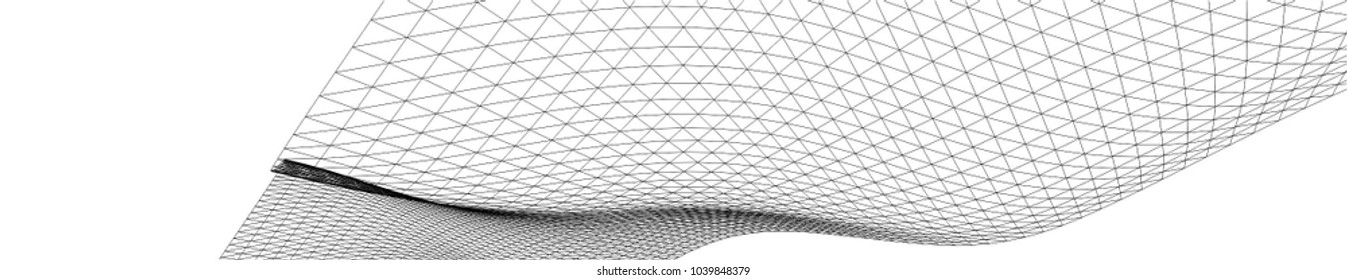 Architectural drawing. Geometric background 3d