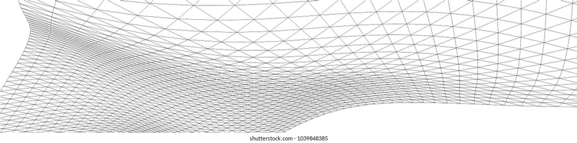 Architectural drawing. Geometric background 3d