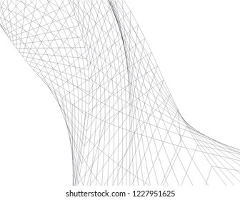 Architectural drawing. Geometric background 3d