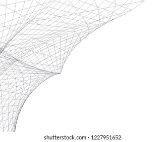 Architectural drawing. Geometric background 3d