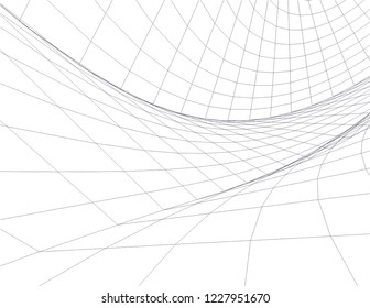 Architectural drawing. Geometric background 3d