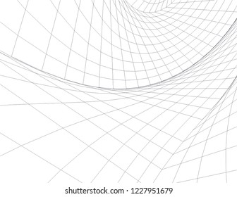 Architectural drawing. Geometric background 3d