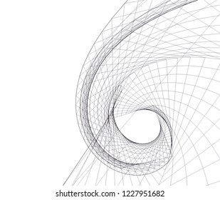Architectural drawing. Geometric background 3d