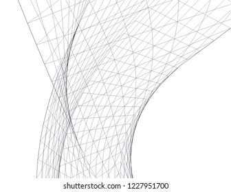Architectural drawing. Geometric background 3d