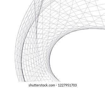 Architectural drawing. Geometric background 3d