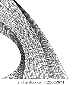 Architectural drawing. Geometric background 3d
