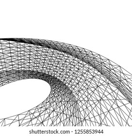 Architectural drawing. Geometric background 3d