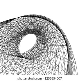 Architectural drawing. Geometric background 3d