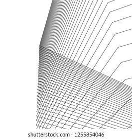 Architectural drawing. Geometric background 3d