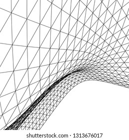 Architectural drawing. Geometric background 3d