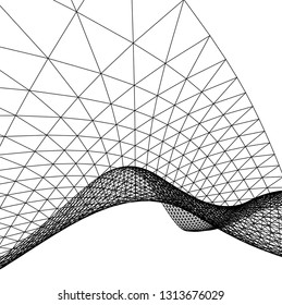 Architectural drawing. Geometric background 3d