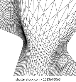 Architectural drawing. Geometric background 3d