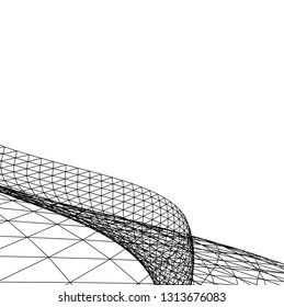 Architectural drawing. Geometric background 3d