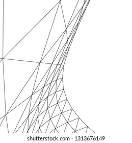 Architectural drawing. Geometric background 3d
