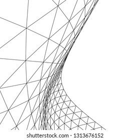 Architectural drawing. Geometric background 3d