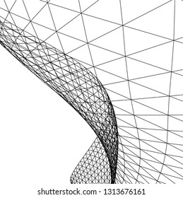 Architectural drawing. Geometric background 3d