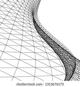 Architectural drawing. Geometric background 3d