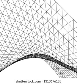 Architectural drawing. Geometric background 3d