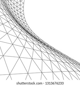 Architectural drawing. Geometric background 3d