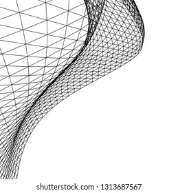 Architectural drawing. Geometric background 3d