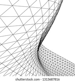 Architectural drawing. Geometric background 3d