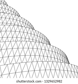 Architectural drawing. Geometric background 3d