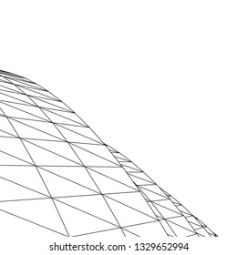 Architectural drawing. Geometric background 3d