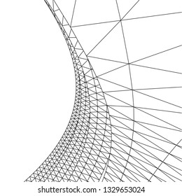 Architectural drawing. Geometric background 3d
