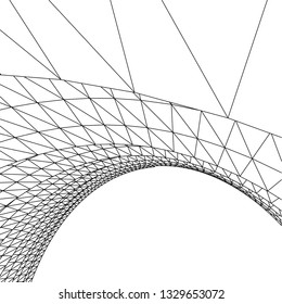 Architectural drawing. Geometric background 3d