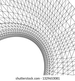 Architectural drawing. Geometric background 3d