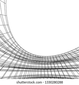 Architectural drawing. Geometric background 3d
