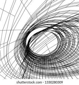 Architectural drawing. Geometric background 3d
