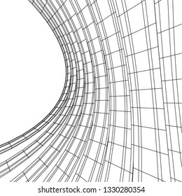 Architectural drawing. Geometric background 3d