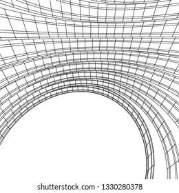 Architectural drawing. Geometric background 3d