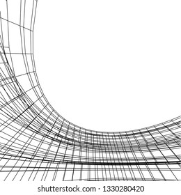 Architectural drawing. Geometric background 3d