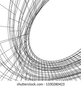 Architectural drawing. Geometric background 3d