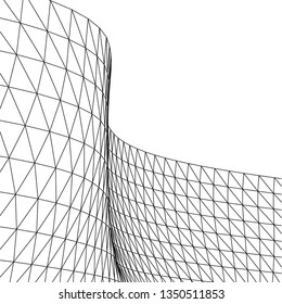 Architectural drawing. Geometric background 3d