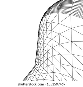 Architectural drawing. Geometric background 3d