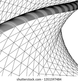 Architectural drawing. Geometric background 3d