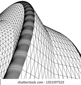 Architectural drawing. Geometric background 3d