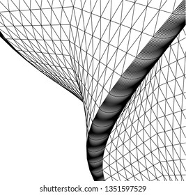 Architectural drawing. Geometric background 3d