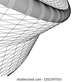 Architectural drawing. Geometric background 3d