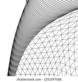 Architectural drawing. Geometric background 3d