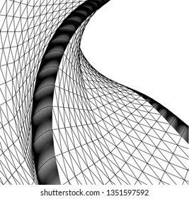 Architectural drawing. Geometric background 3d