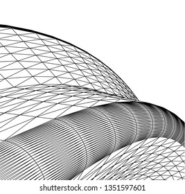 Architectural drawing. Geometric background 3d