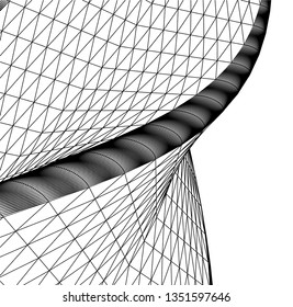 Architectural drawing. Geometric background 3d