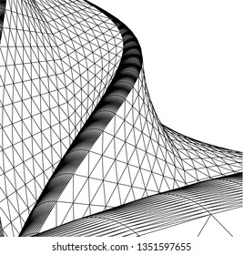 Architectural drawing. Geometric background 3d