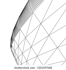 Architectural drawing. Geometric background 3d
