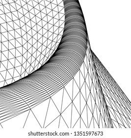Architectural drawing. Geometric background 3d